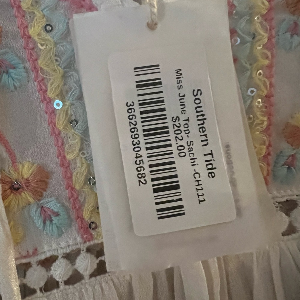 White Bohemian Embroidered Top - Picture 5 of 6